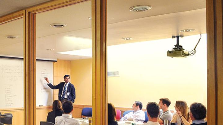 Gawande at his weekly meeting with his research team, discussing initiatives to improve surgical safety