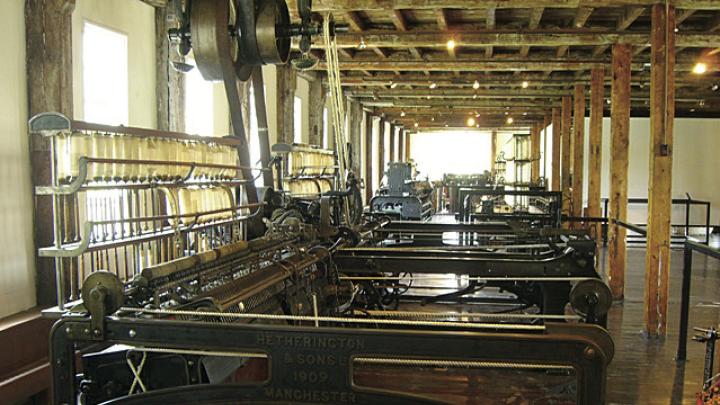 inside, spinning machines offer a sense of the production process