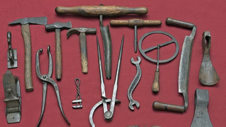 Hand-forged tools from early New England  at the eclectic Davistown Museum