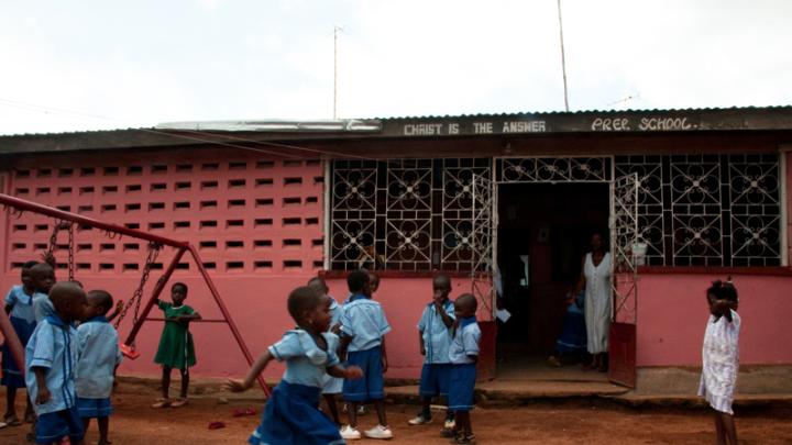 Anthony Kwasi Nyarku, a retired schoolteacher, founded Christ is the Answer Preparatory School in 1997. After retiring to his home village, Adansi-Dompoase, his wife encouraged him to found a school, but he resisted until he had a dream in which his brother showed him the plot of land on which Christ is the Answer would eventually be built. Anthony took this as a sign and began. His school began with four students and now serves about 180.