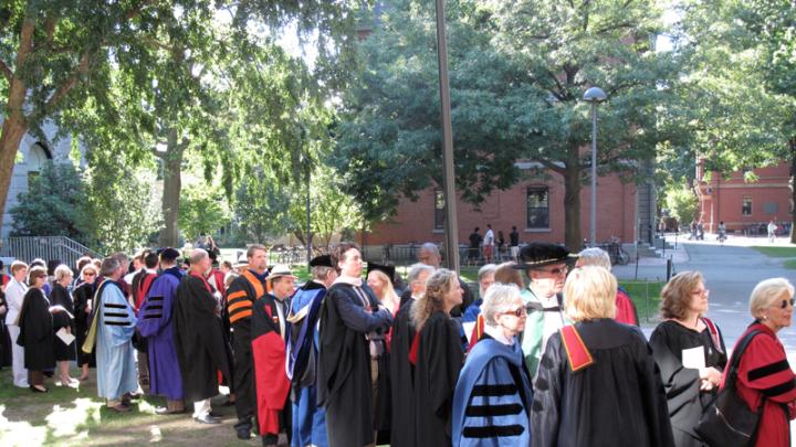 The academic procession forms up.