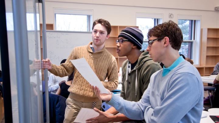 From left: course assistant Ben Adlam, Kendall Sidberry, and Vladimir Bok 