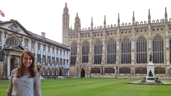 Victoria Baena ’14 at King’s College, in the <i>other</i> Cambridge