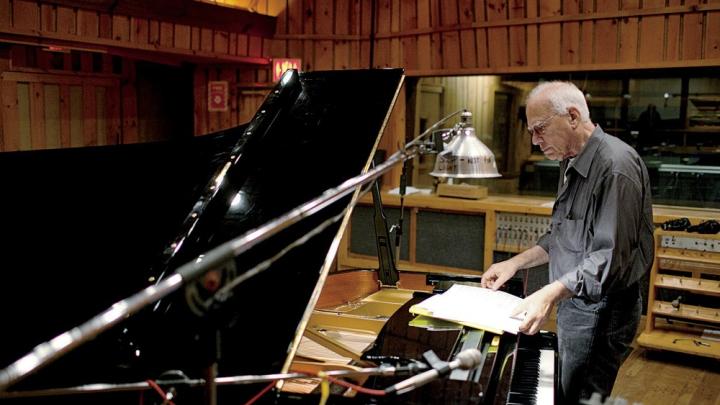 Pianist Steve Kuhn at Avatar Studios in New York City, during a 2011 recording session for his album <i>Wisteria</i> 