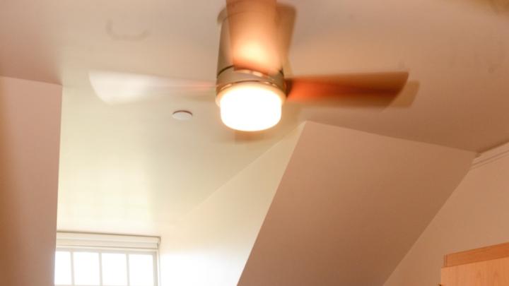 Renovated student rooms have ceiling fans, double-pane insulated glass in the windows and thermostats to control the heat. 