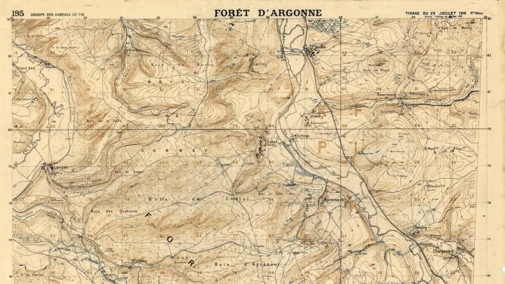 A July 23, 1918, map of the Argonne Forest