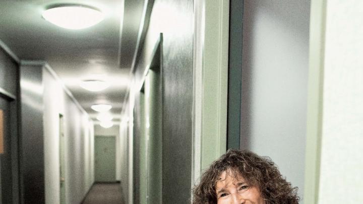 Nancy Rosenblum in her Greenwich Village apartment building
