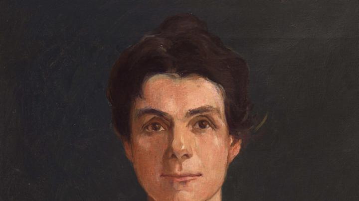 Painted portrait of Adella Hunt Logan