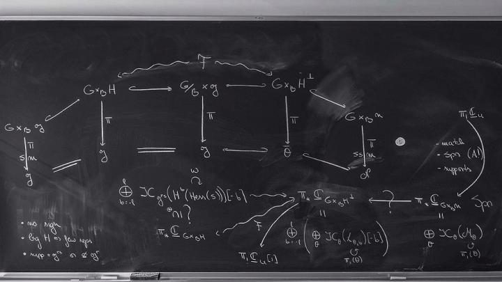 Photograph of a mathematician's blackboard, from the book Do Not Erase