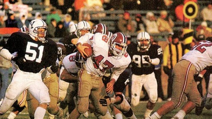 November 21,1987—Harvard beats Yale in a 14-10 cliffhanger to take the Ivy League title.