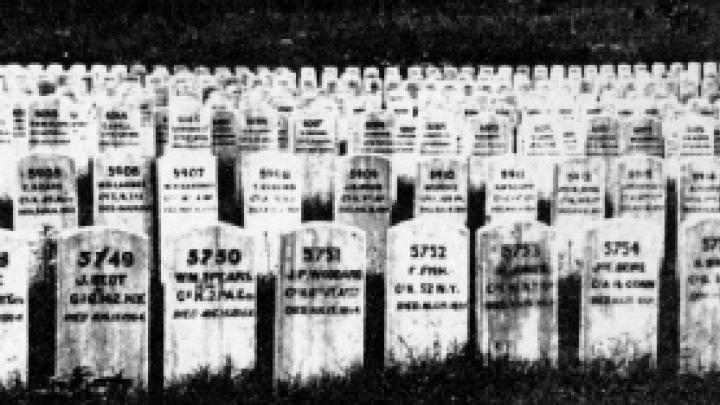 A cemetery for Union prisoners of war, 13,000 of whom died in a brutal prison camp at Andersonville, Georgia.