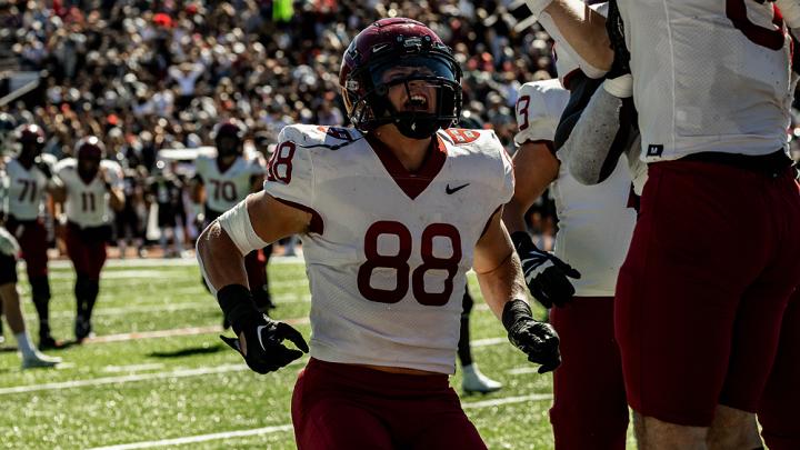 Senior tight end Tyler Neville’s four-yard catch on the opening drive helped set up the Crimson for its first touchdown.