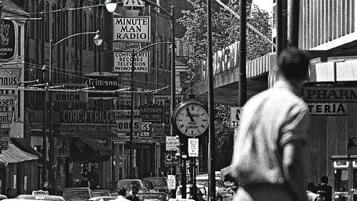Cruising the Square: Boylston (now John F. Kennedy) Street in 1963.