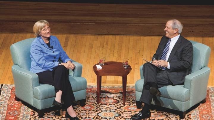 Drew Faust and Charlie Gibson  in conversation