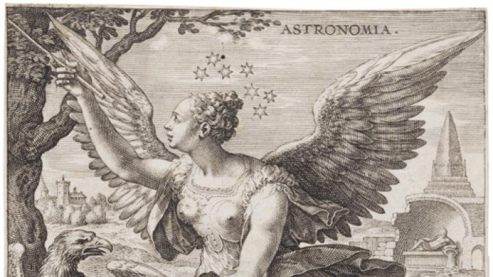 Jan Sadeler I, after Maarten de Vos,<i> Astronomy,</i> from the series <i>The Seven Liberal Arts,</i> after 1575. Engraving