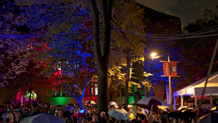 Colorful lights helped illuminate the Yard.