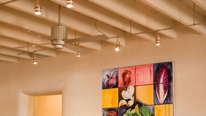 Vinaigrette’s light, airy interior pays artistic homage on one wall to the building blocks of salads.
