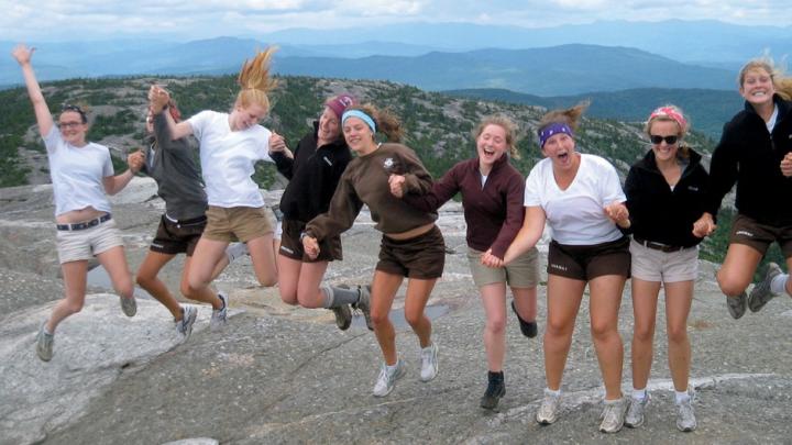 The 2011 Onaway counselors at the top of Mount Cardigan (the author is fourth from left)