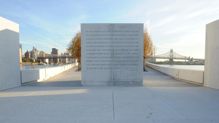 The first and only memorial dedicated to President Roosevelt in his home state of New York, the park is named after FDR’s 1941 State of the Union Address, also known as the Four Freedoms Speech.