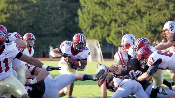 Tailback Treavor Scales scored four touchdowns in a 45-31 slugfest at Brown. His offensive line, said Scales, opened holes "as wide as an 18-wheeler." 