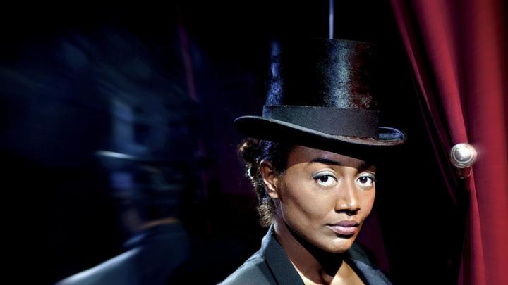 Actress Patina Miller in <i>Pippin,</i> at the American Repertory Theater