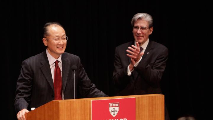 World Bank director Jim Yong Kim, M.D. ’91, Ph.D. ’93, who also received a Centennial Medal on Thursday