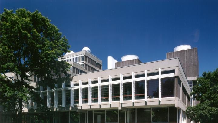 Exterior view of the Cabot Science Library in the Science Center, as it exists today, before planning begins for a comprehensive renovation
