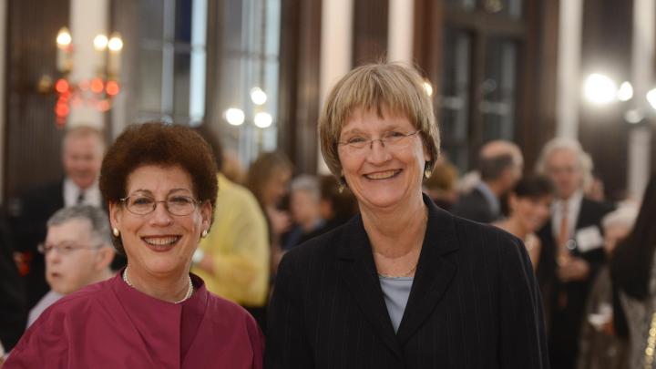 Dean Lizabeth Cohen and President Drew Faust