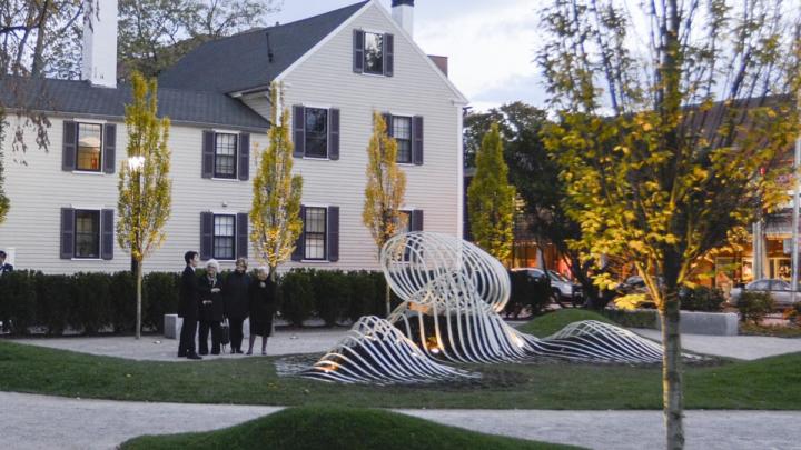 The Radcliffe Institute’s newly named Wallach Garden and its inaugural public-art installation, <i>Saturate the Moment</i>