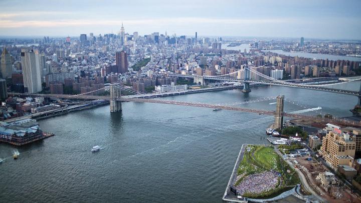 Pier 5: an aerial view of the Brooklyn waterfront as it is being reclaimed