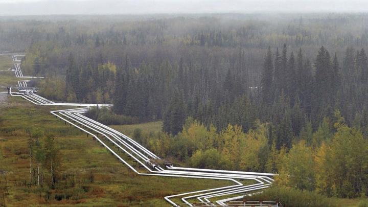 Pipelines near Cold Lake, Alberta, distribute oil derived from tar sands. 