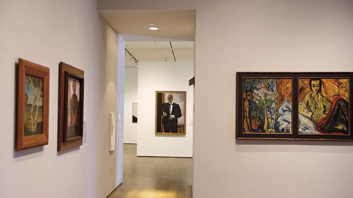 A gallery tracing the origins of expressionism, with Max Beckmann&rsquo;s <i>Self-Portrait in Tuxedo </i>in center background