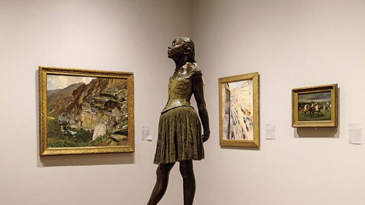 Paintings by Sargent, Munch, and Degas background the latter&rsquo;s <i>Little Dancer</i> in a gallery that shows the international nature of art and collection in the second half of the nineteenth century.