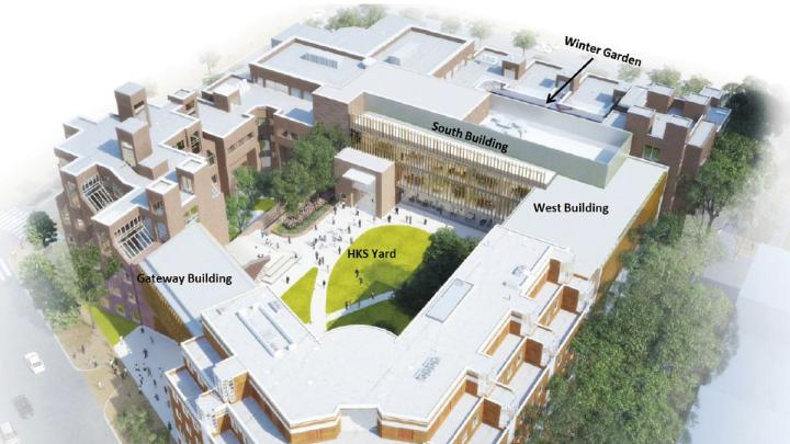 A rendering of the Kennedy School&rsquo;s expanded and reconfigured campus
