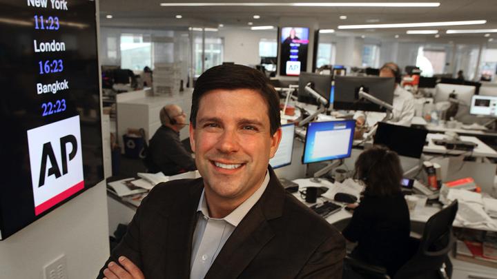 Michael Fabiano in the Associated Press newsroom