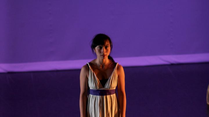 A scene from the dance "just thinking," choreographed by Megan Murdock ’14.