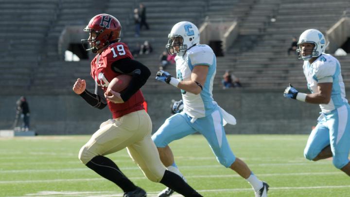 In the two quarters he played, quarterback Colton Chapple threw three   scoring passes and rushed for a touchdown on an 11-yard keeper. 