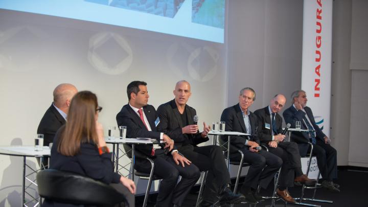 Panelists discuss the challenges of sustainable buildings at the close of Friday's conference.