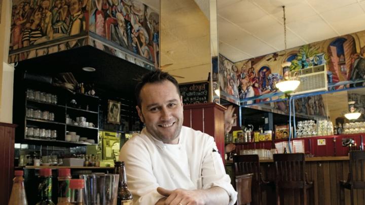 Above: Tupelo chef Rembs Layman prepares satisfying fare: here, fried catfish.