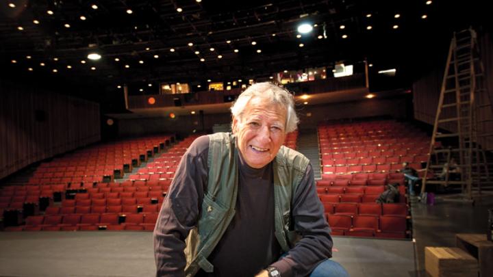 Robert Brustein onstage at the Loeb Drama Center, home of the American Repertory Theater, which he founded in 1979