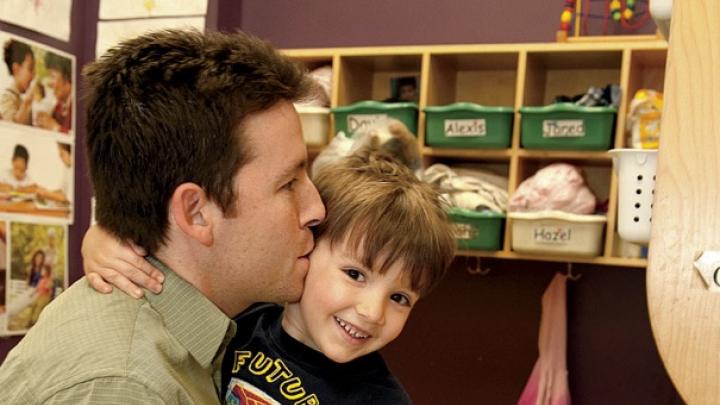 At the Boys &amp; Girls Club, Joshua Coleman drops off his son, Noah.