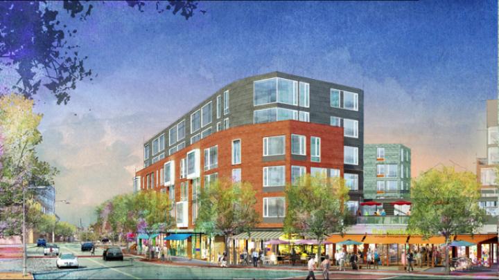 The Barry’s Corner Residential and Retail Commons project, located at the intersection of North Harvard Street and Western Avenue in the North Allston neighborhood, will feature approximately 325 rental residential units, 45,000 square feet of ground-floor retail space, and 180 below-grade parking spaces and 41 on-street parking spaces on two new streets created within the project site.