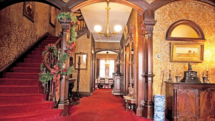 The Gibson House Museum&rsquo;s lavish entrance hall illustrates how an upper-class family lived in the early days of the Back Bay&rsquo;s development.