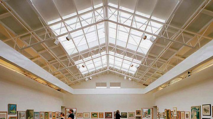 Airy, open gallery space at the Provincetown Art Association and Museum