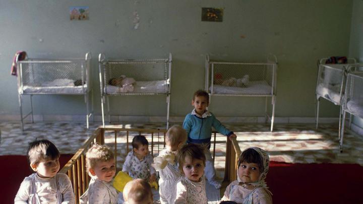 Romanian children in a Bucharest orphanage, circa 1995