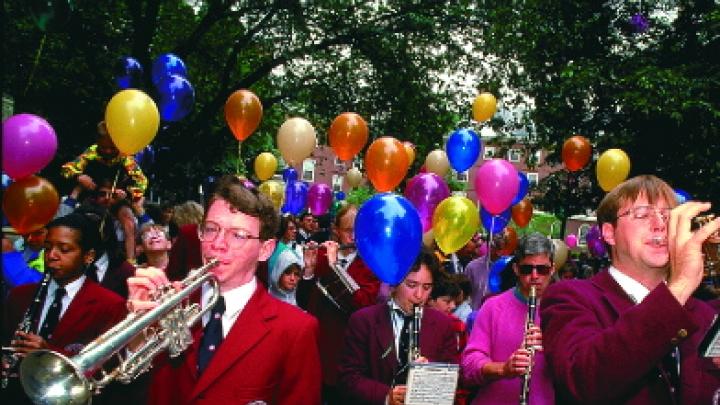 It wouldn't be a ceremonial Commencement without sound. The band makes merry.