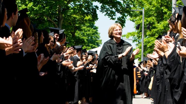 Photograph by Jim Harrison May 25, 2010 - President Drew Faust arrives for the Baccalaureate service.