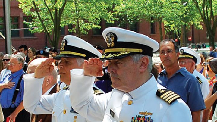 Photograph by Harvard Magazine/Seamus Flory May 26, 2010 - ROTC commissioning