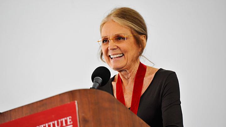At the annual Radcliffe Day luncheon, Gloria Steinem addresses Radcliffe College alumnae, as well as alumni and alumnae of the Bunting Institute and Radcliffe Institute fellowship programs, and other guests of the Radcliffe Institute for Advanced Study.
