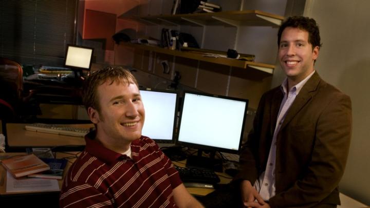 Tyler Moore, left, with Allan Friedman, a postdoctoral fellow at the Center for Research on Computation and Society
